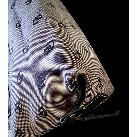 Vintage Dooney & Bourke Signature Satchel Bag Purse Black & Gray - Picture 10 of 11